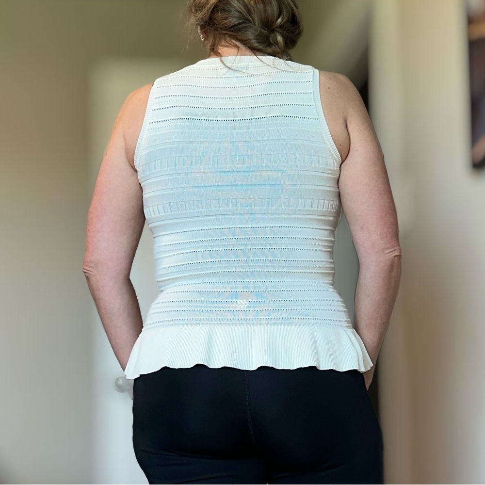 Aqua White Textured Tank Top - Picture 3 of 9